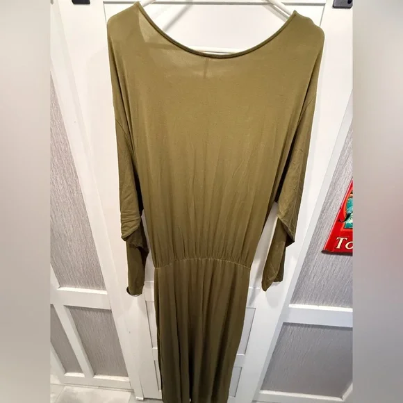 Free People Alyssa Long Sleeve Wrap Dress in Olive size XL - Picture 10 of 13